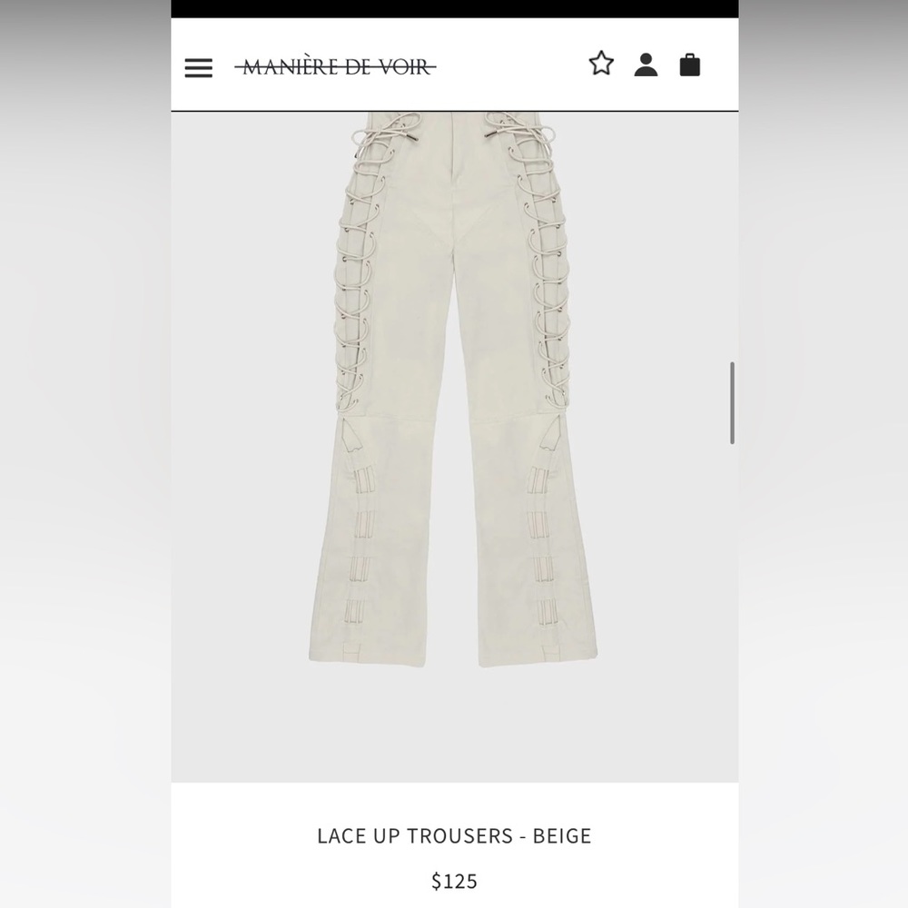 Maniere De Voir leather lace up Pants !